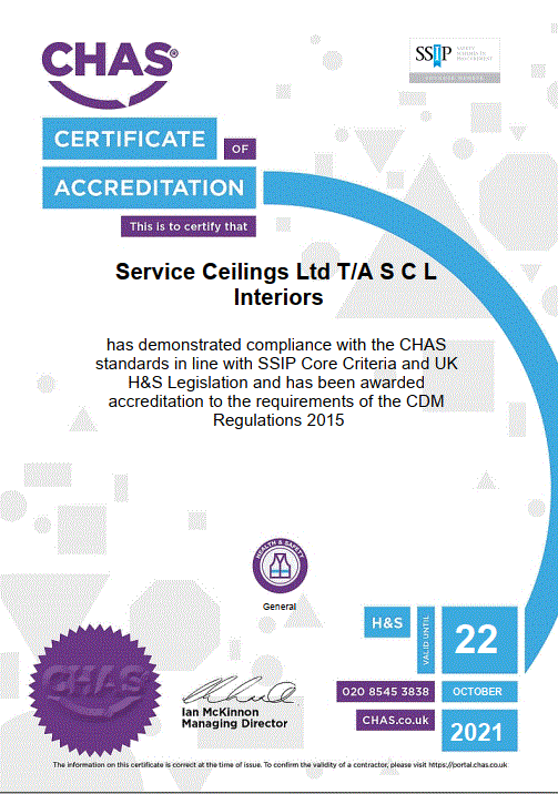 SCL Interiors receive new CAS standard